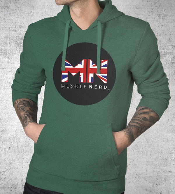 Uk Flag Muscle Nerd Hoodies by Muscle Nerd - Pixel Empire