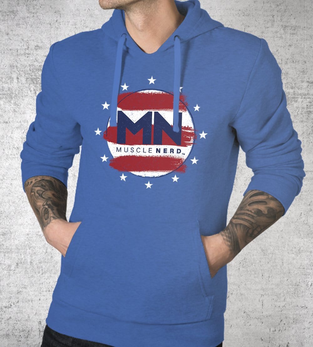 Patriot Muscle Nerd Hoodies by Muscle Nerd - Pixel Empire