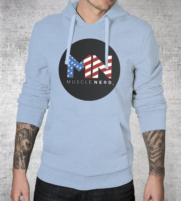 American Flag Muscle Nerd Hoodies by Muscle Nerd - Pixel Empire