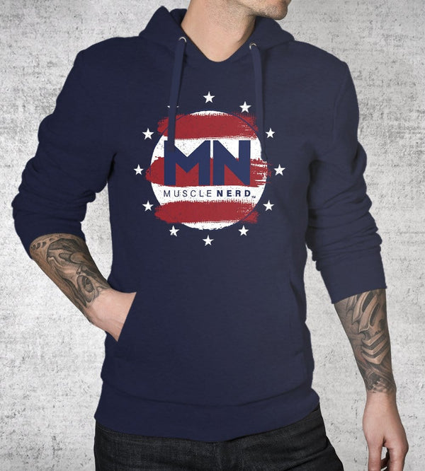 Patriot Muscle Nerd Hoodies by Muscle Nerd - Pixel Empire