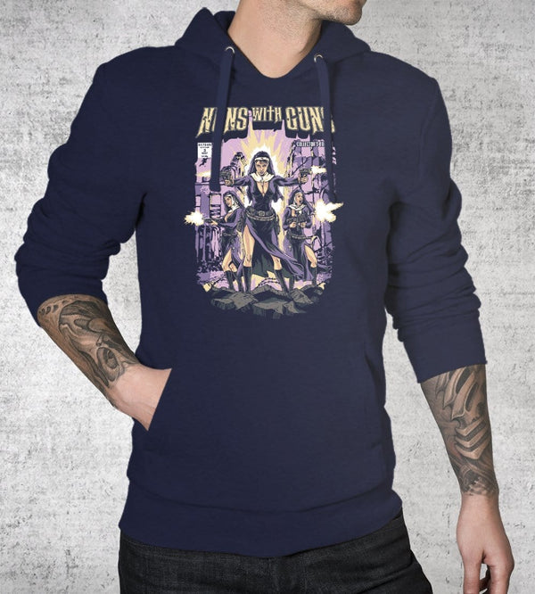 Nuns With Guns Hoodies by Chris Phillips - Pixel Empire