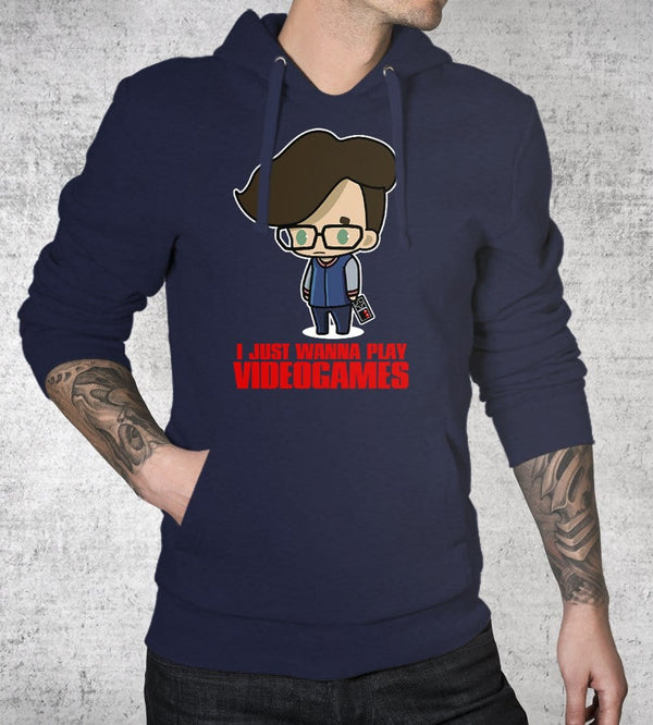 I Just Wanna Play Video Games Hoodies by Austin Eruption - Pixel Empire