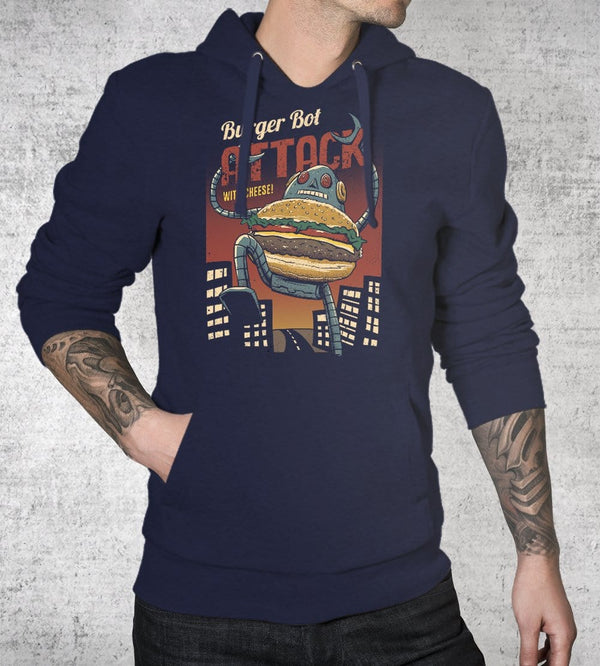 Burger Bot Hoodies by Vincent Trinidad - Pixel Empire