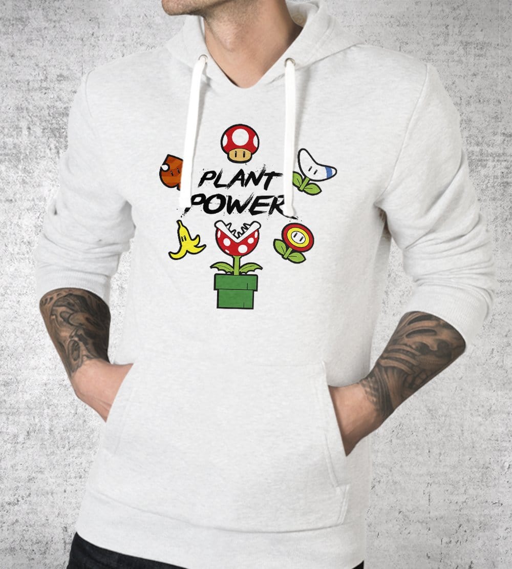 Plant Power White Hoodies by Edge Fitness - Pixel Empire
