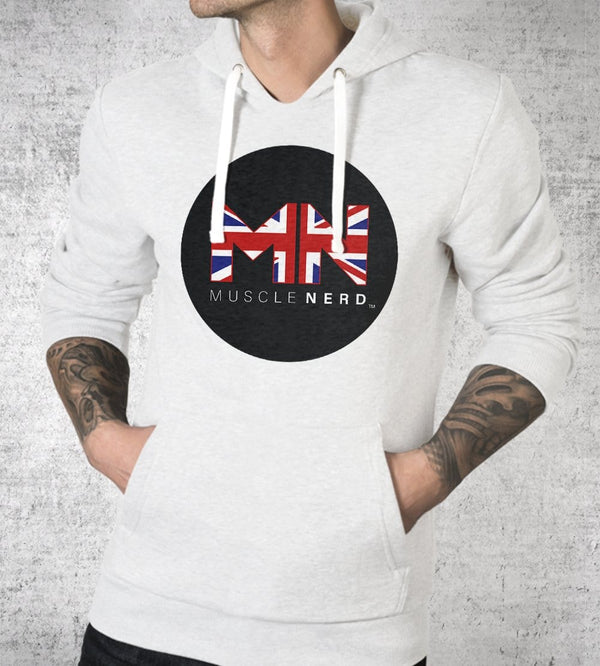 Uk Flag Muscle Nerd Hoodies by Muscle Nerd - Pixel Empire