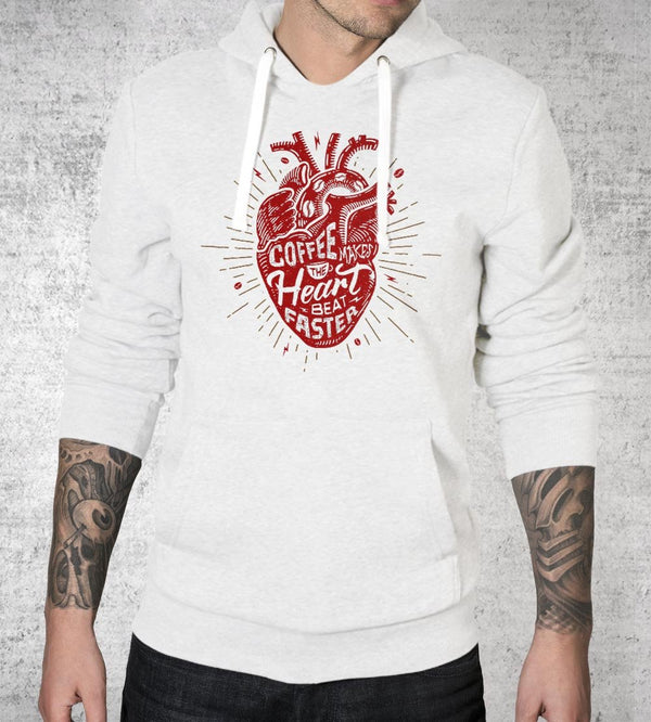 Coffee Makes the Heart Beat Faster Hoodies by Barrett Biggers - Pixel Empire