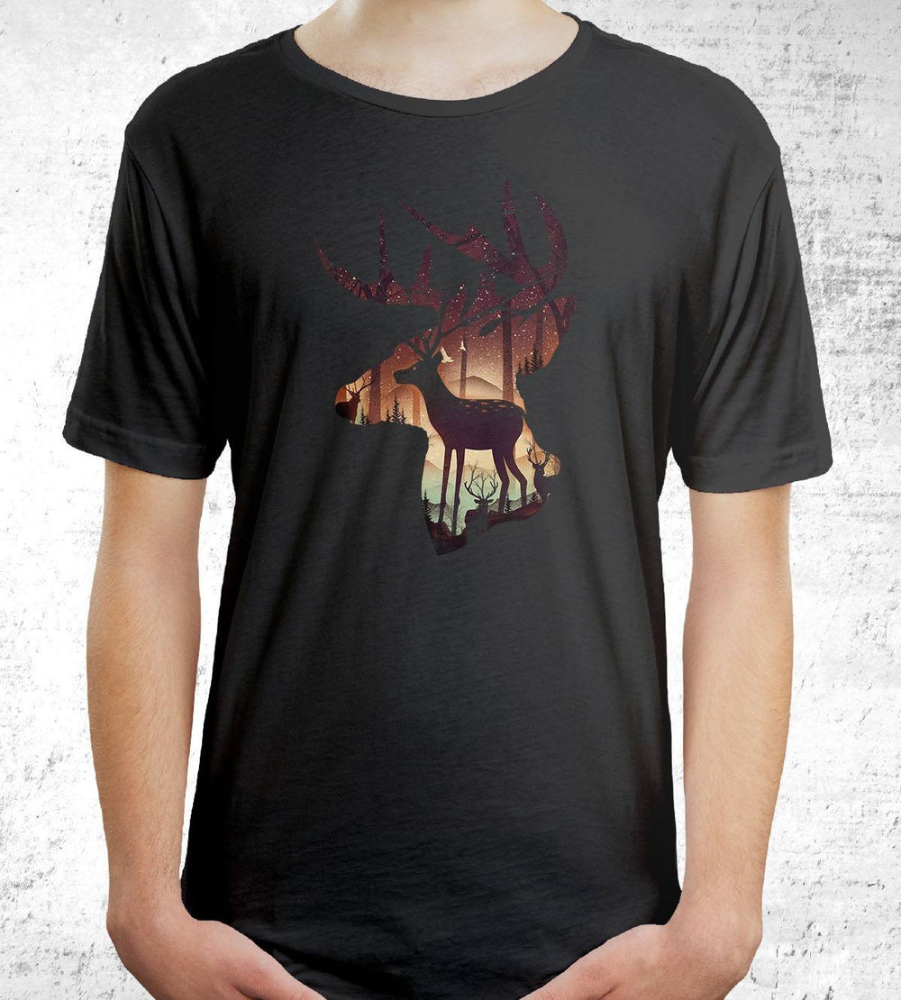 Deer Forest T-Shirts by Dan Elijah Fajardo - Pixel Empire