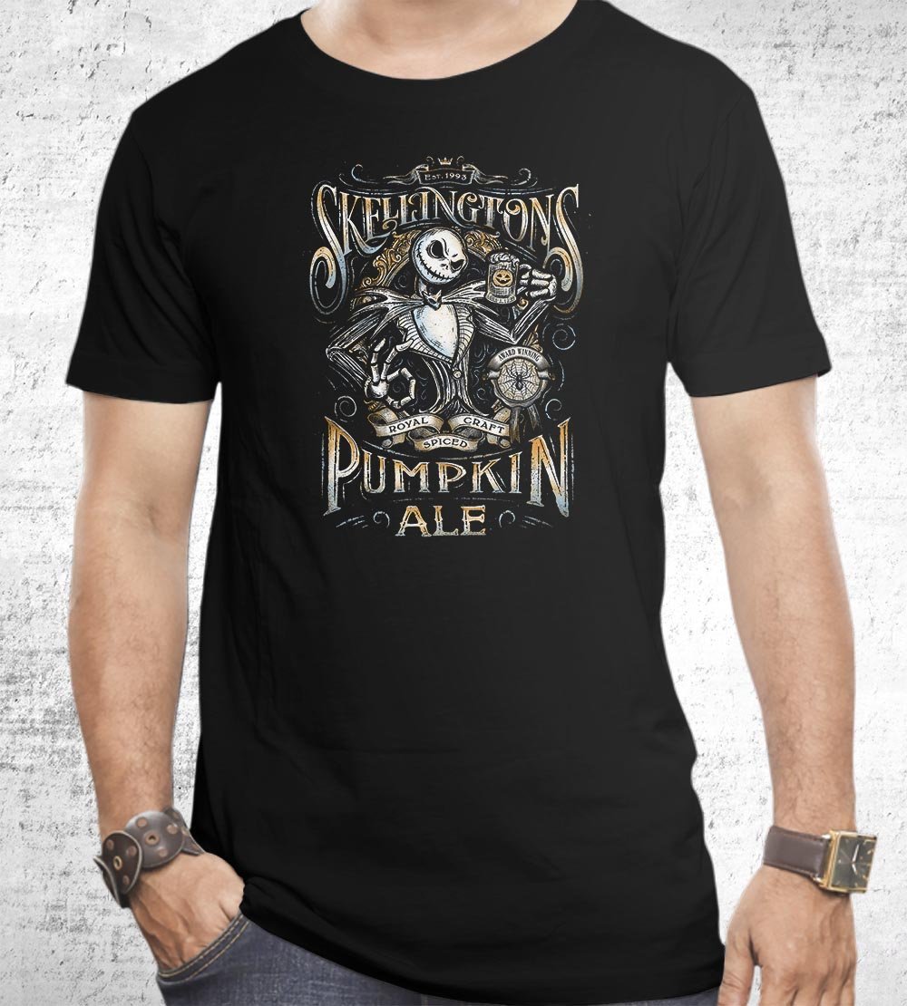 Skellington's Pumpkin Ale T-Shirts by Barrett Biggers - Pixel Empire