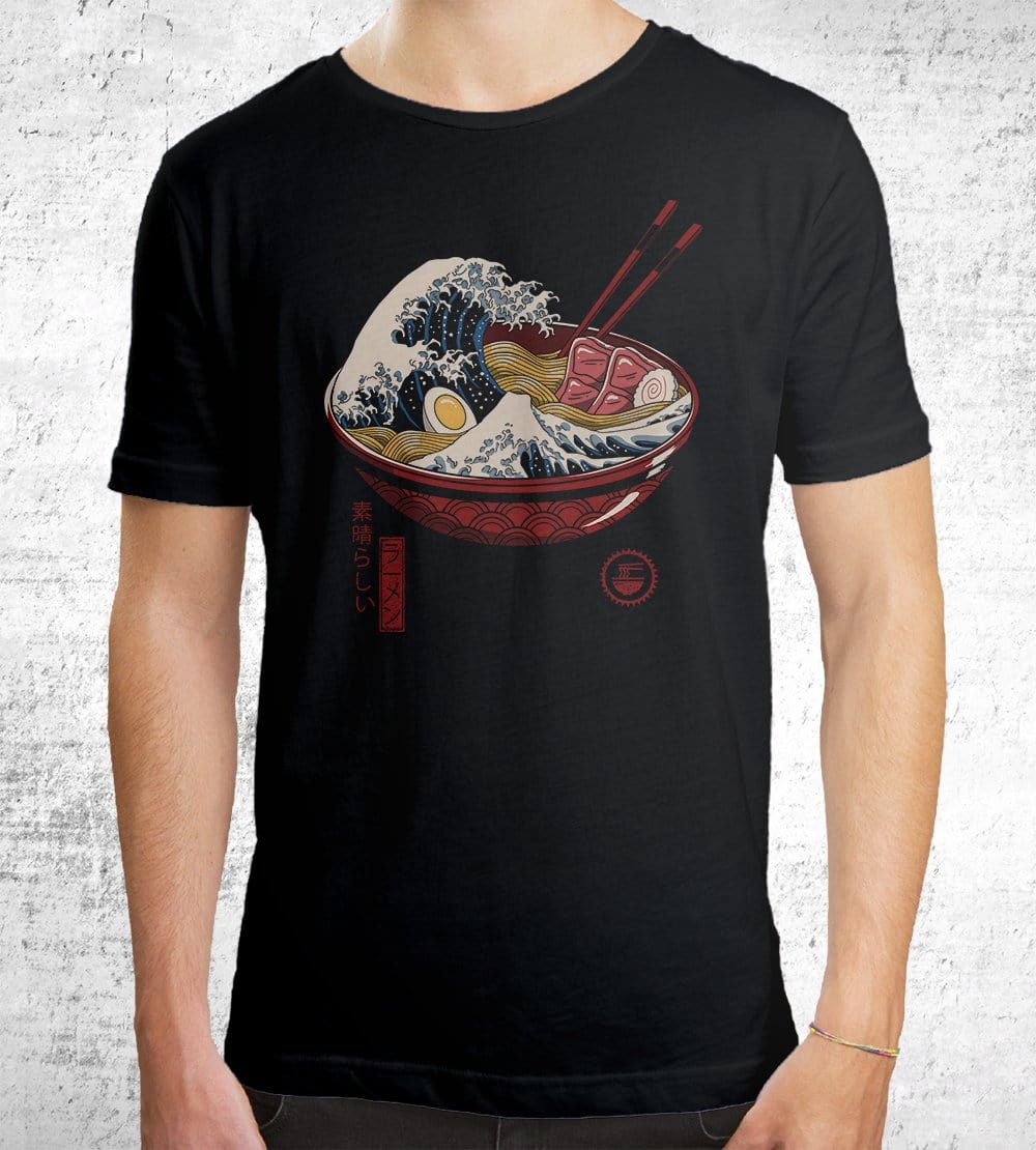 Great Ramen Wave T-Shirts by Vincent Trinidad - Pixel Empire