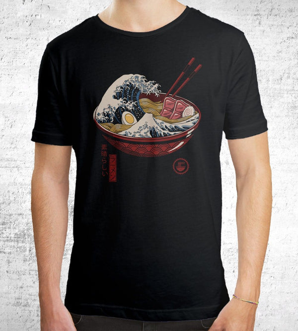 Great Ramen Wave T-Shirts by Vincent Trinidad - Pixel Empire