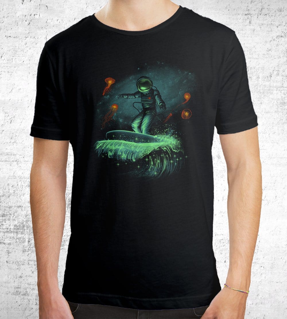 Space Surfer T-Shirts by Vincent Trinidad - Pixel Empire