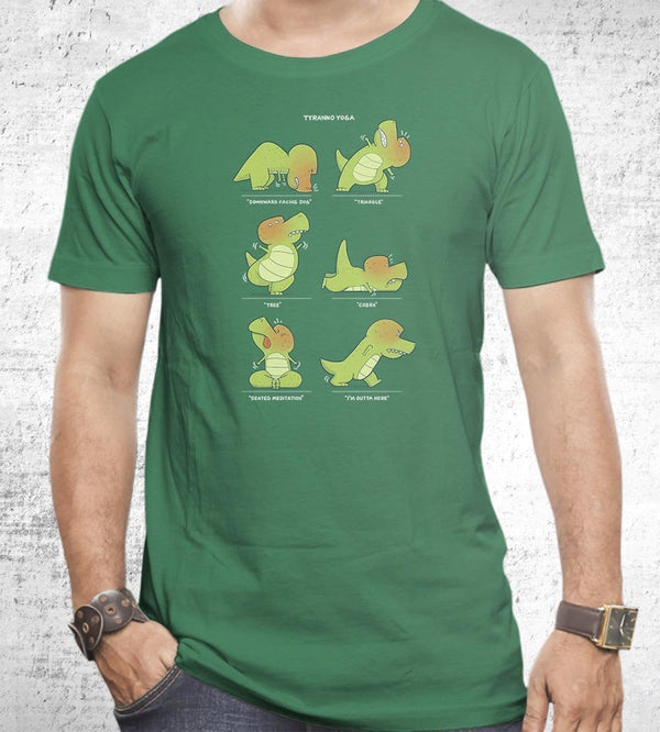 T-Rex Yoga T-Shirts by Anna-Maria Jung - Pixel Empire