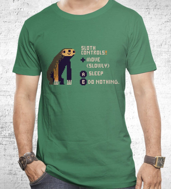 Sloth Controls T-Shirts by Louis Roskosch - Pixel Empire