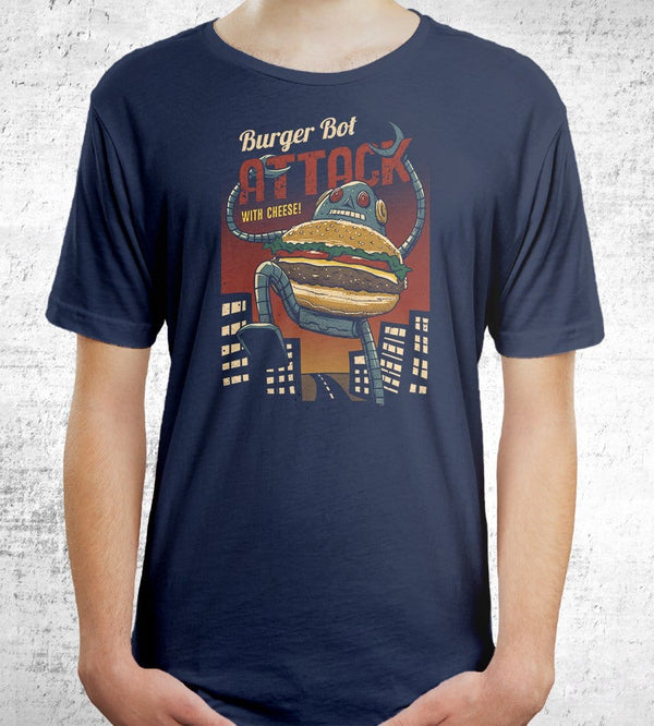 Burger Bot T-Shirts by Vincent Trinidad - Pixel Empire
