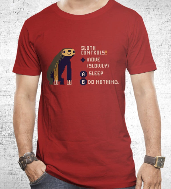 Sloth Controls T-Shirts by Louis Roskosch - Pixel Empire