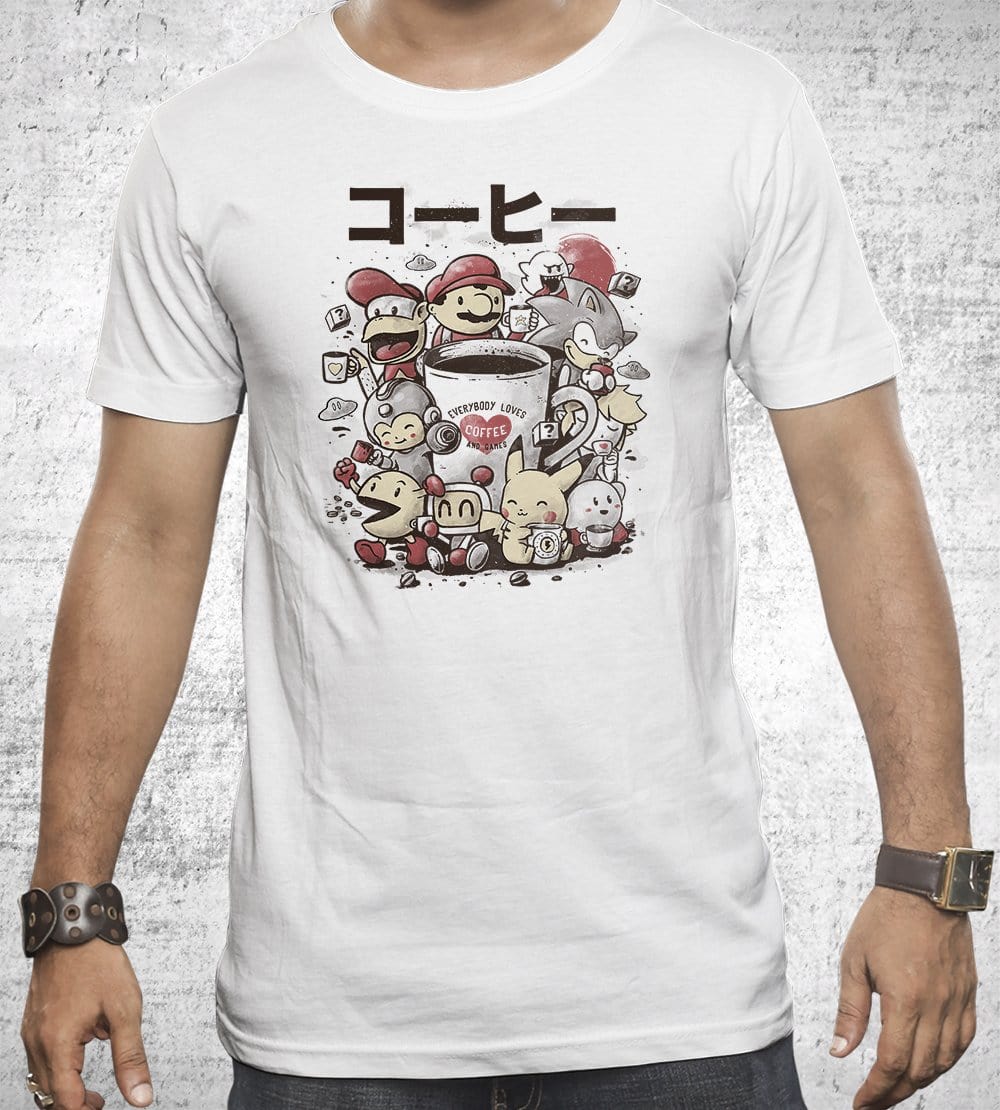 Coffee And Games T-Shirts by Eduardo Ely - Pixel Empire