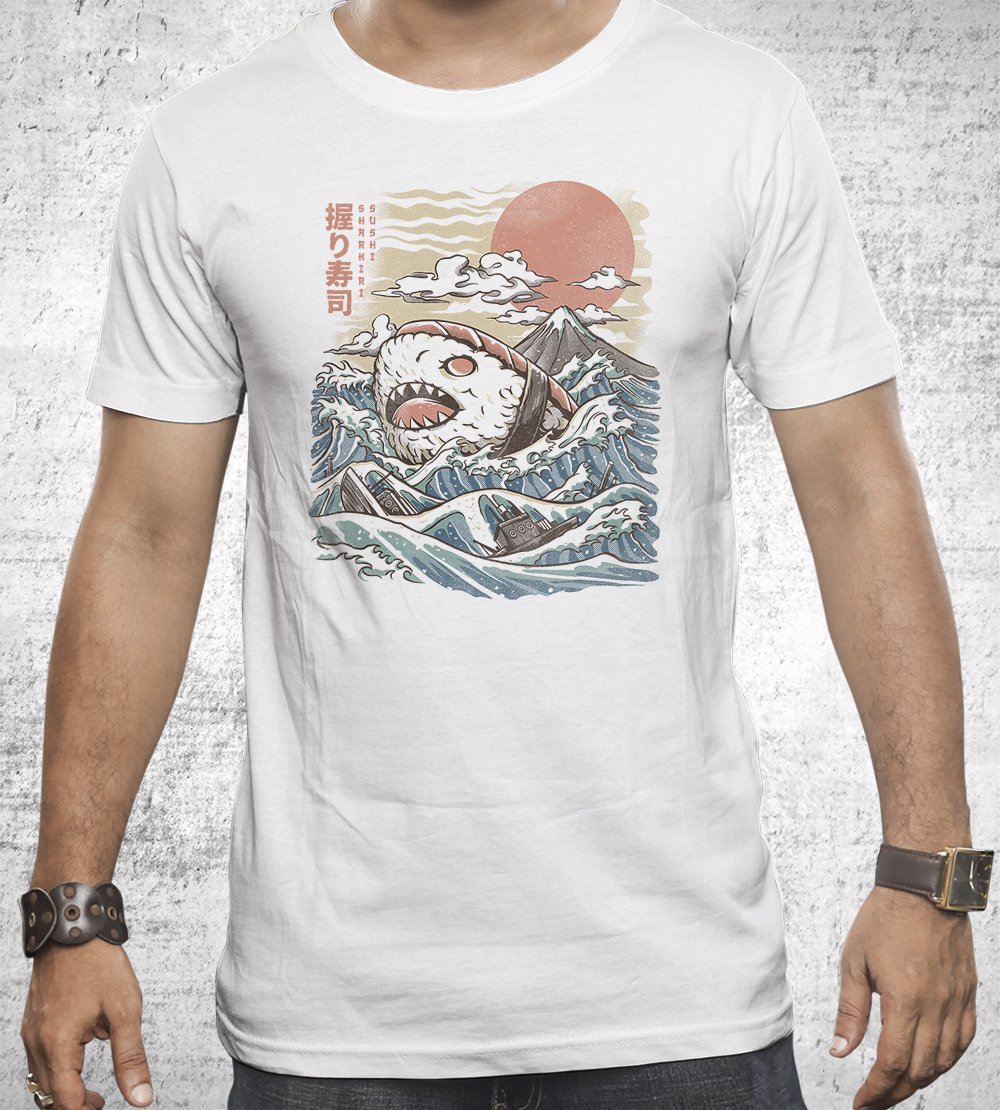 Sharkiri Sushi T-Shirts by Ilustrata - Pixel Empire