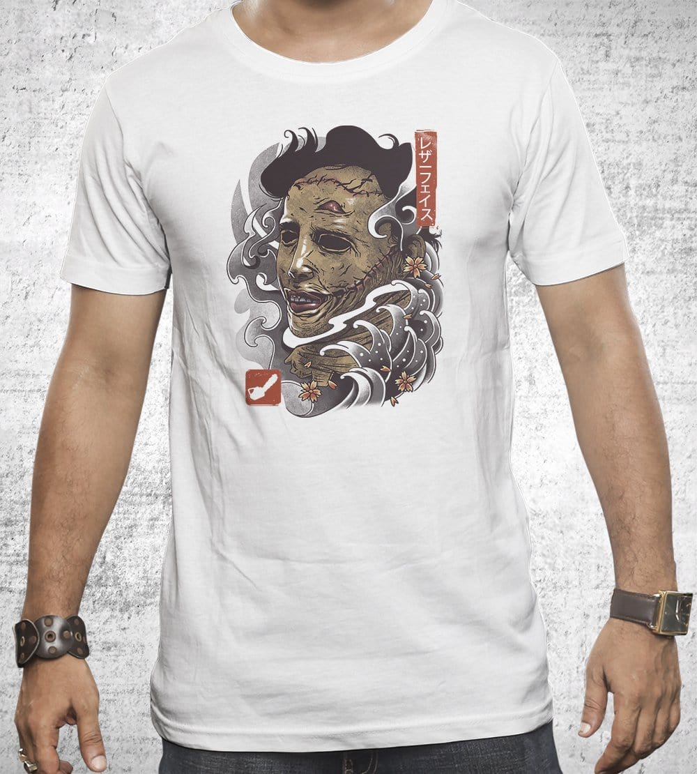 Oni Leather Mask T-Shirts by Vincent Trinidad - Pixel Empire