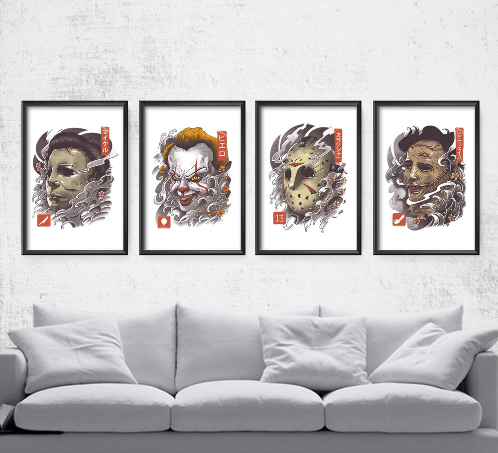 Japanese Inspired Oni Horror Set Posters by Vincent Trinidad - Pixel Empire