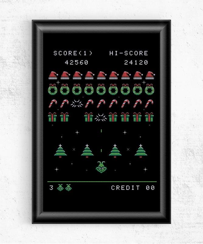 Christmas Invader Posters by Typhoonic - Pixel Empire