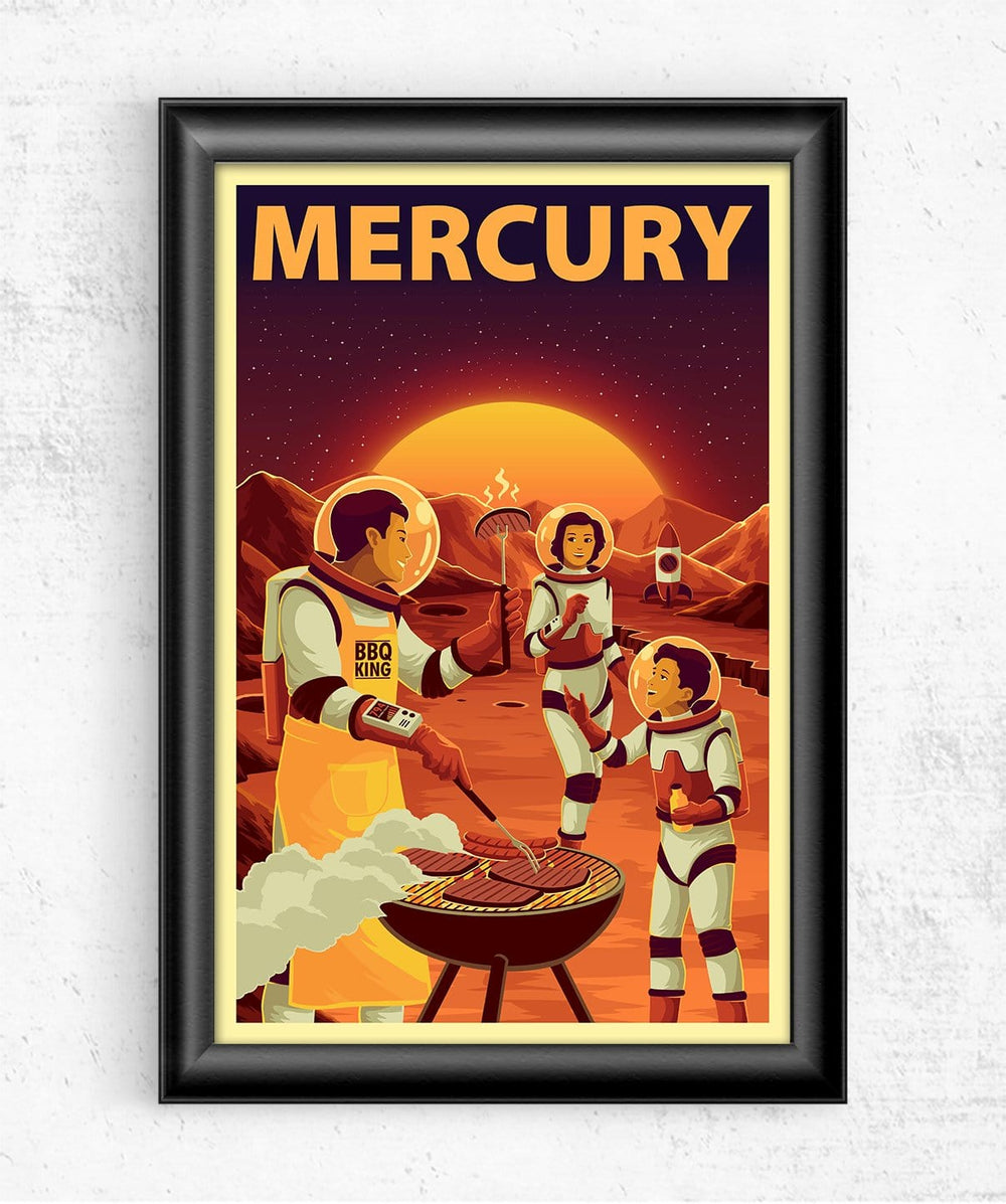 Space Tourism Mercury Bbq Posters by B Cubed Designs - Pixel Empire