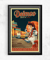 Space Tourism Mars Deimos Drive-in Diner Posters by B Cubed Designs - Pixel Empire