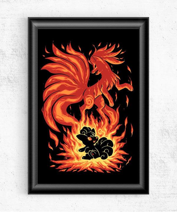 The Flame Tailed Fox Within Posters by Techranova - Pixel Empire