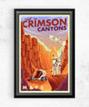 Space Tourism Mars Crimson Canyons Posters by B Cubed Designs - Pixel Empire