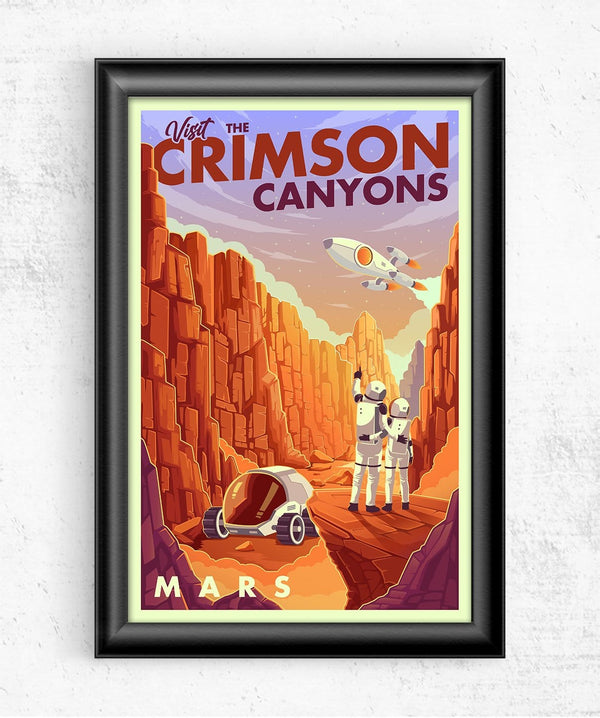 Space Tourism Mars Crimson Canyons Posters by B Cubed Designs - Pixel Empire