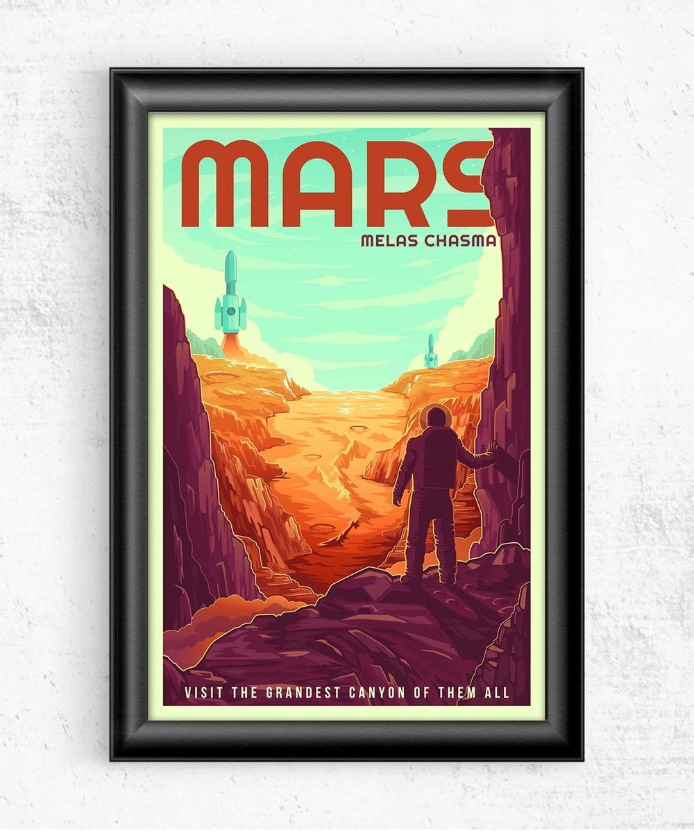 Space Tourism Mars Melas Chasma Posters by B Cubed Designs - Pixel Empire