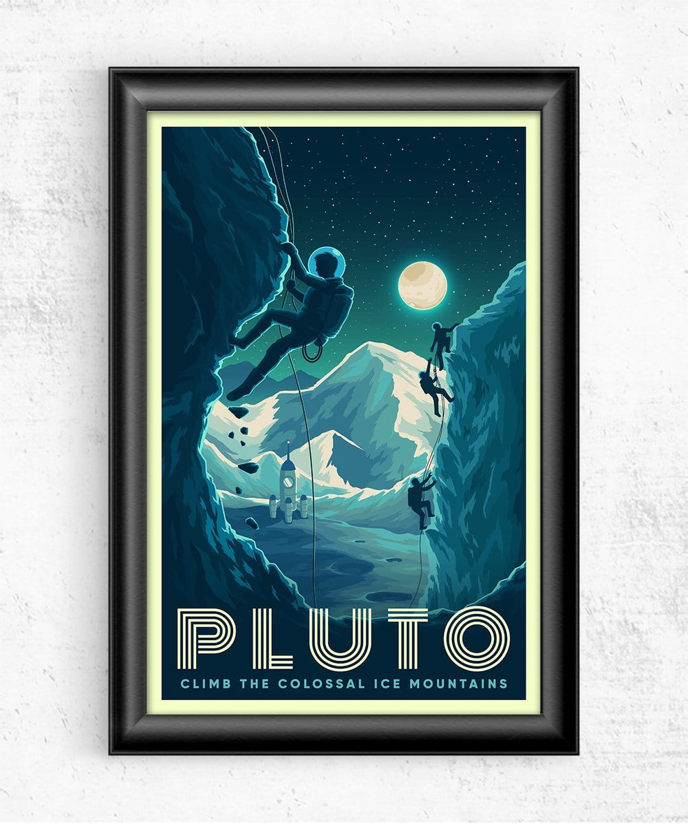 Space Tourism Pluto Mountain Climbing Posters by B Cubed Designs - Pixel Empire