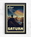 Space Tourism Saturn's Moon Titan Posters by B Cubed Designs - Pixel Empire