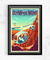 Space Tourism Mars Summit Olympus Posters by B Cubed Designs - Pixel Empire