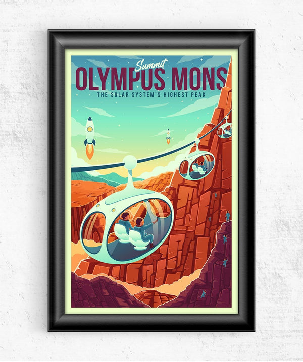 Space Tourism Mars Summit Olympus Posters by B Cubed Designs - Pixel Empire