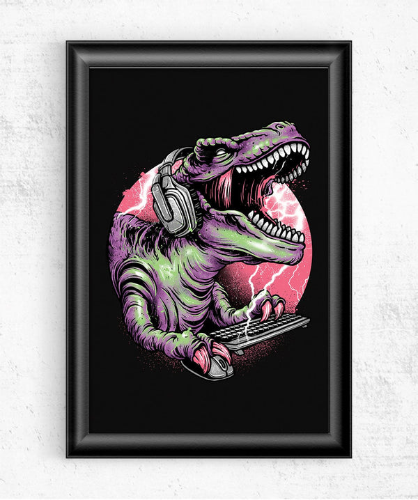 Dino Rage Posters by Glitchy Gorilla - Pixel Empire