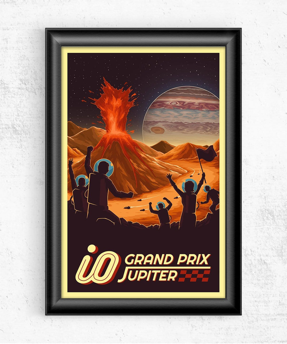 Space Tourism Jupiter Io Grand Prix Posters by B Cubed Designs - Pixel Empire