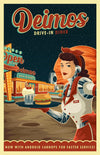 Space Tourism Mars Deimos Drive-in Diner Posters by B Cubed Designs - Pixel Empire