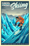 Space Tourism Europa Skiing Posters by B Cubed Designs - Pixel Empire