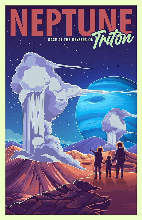 Space Tourism Neptune Triton Geysers Posters by B Cubed Designs - Pixel Empire