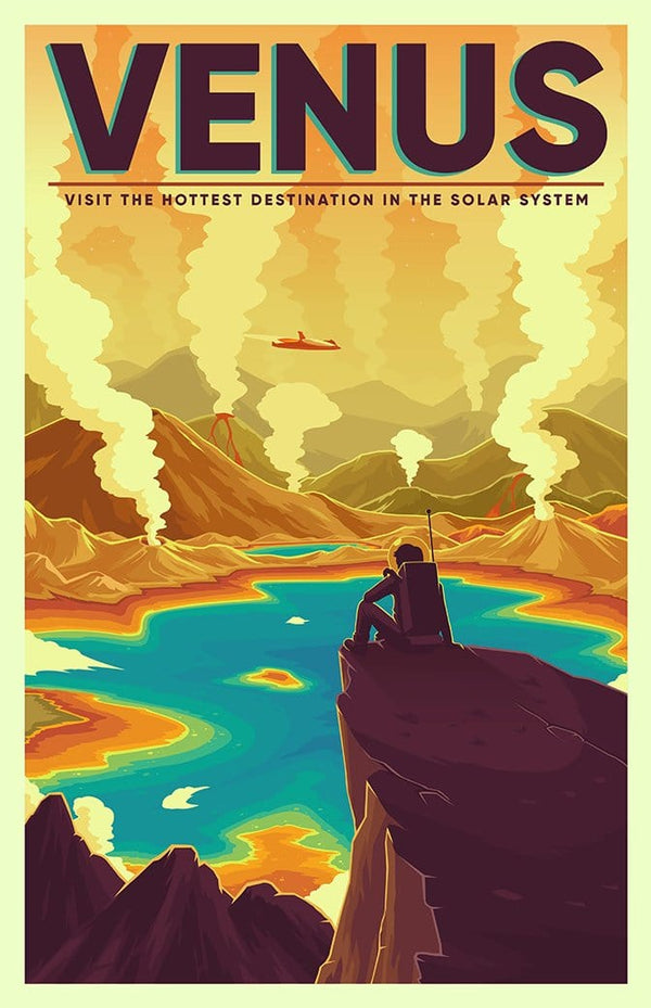 Space Tourism Venus Hot Springs Posters by B Cubed Designs - Pixel Empire