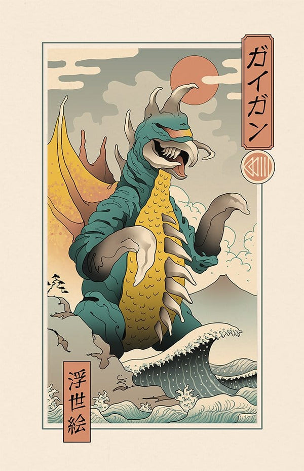 Alien Kaiju Ukiyo-e - Pixel Empire