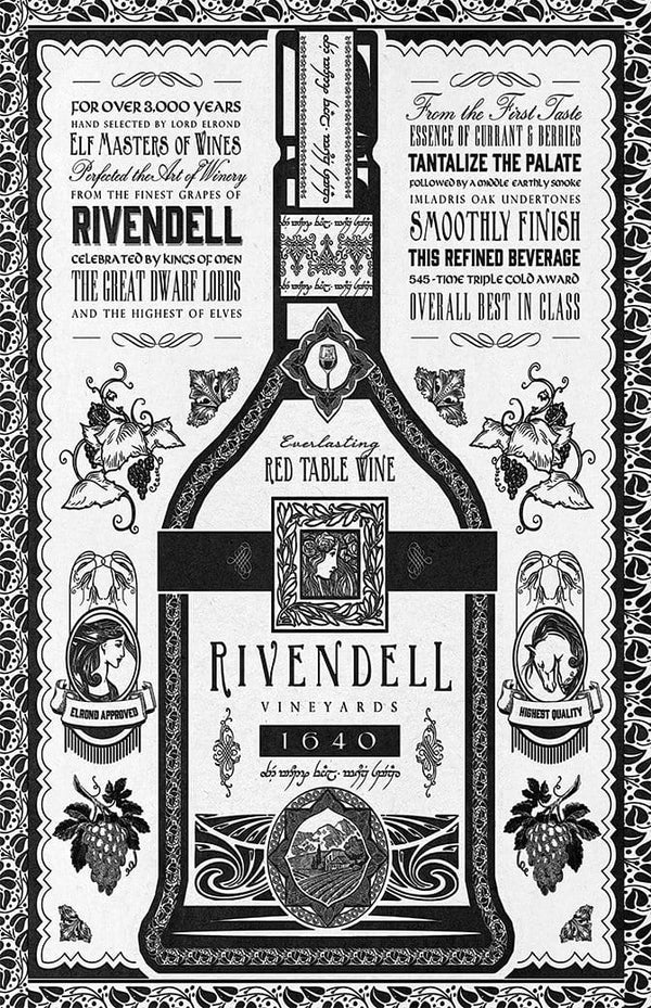 Rivendell Wine Vintage Advertisement Posters by Barrett Biggers - Pixel Empire