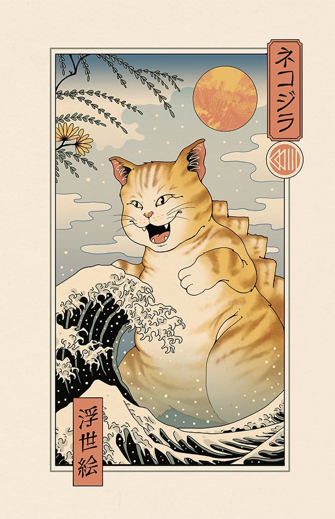 Catzilla Ukiyo-e