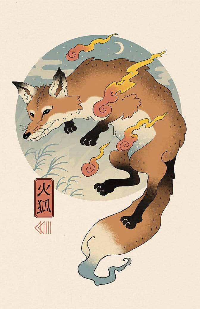 Fire Fox Ukiyo-e