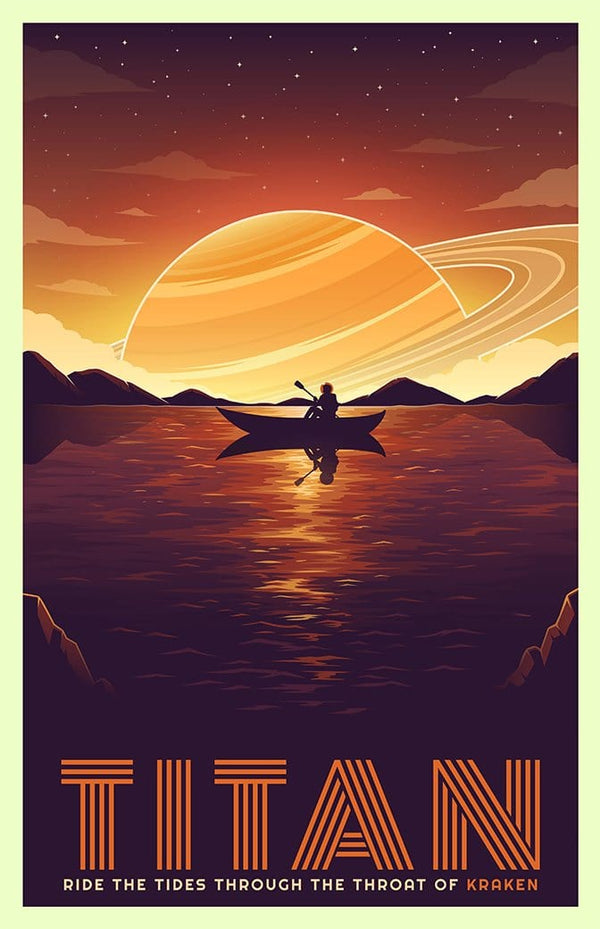 Space Tourism Titan Canoe Posters by B Cubed Designs - Pixel Empire