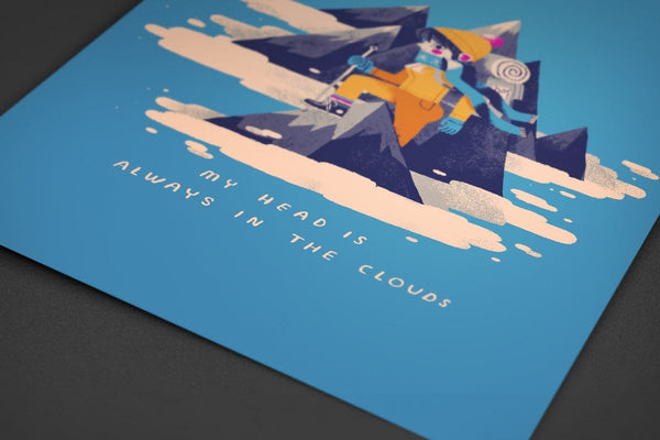 My Head Is Always In The Clouds Posters by Louis Roskosch - Pixel Empire