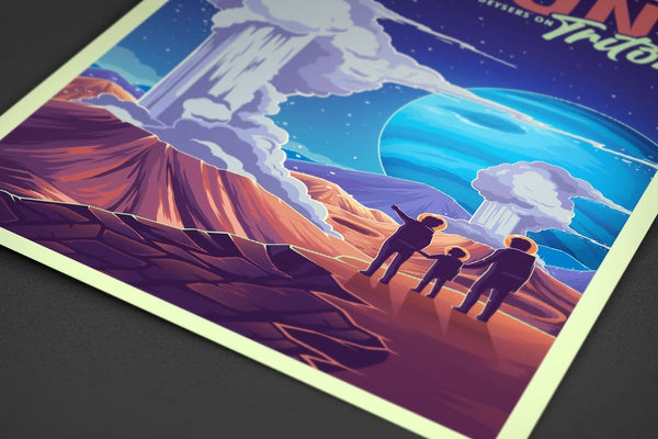 Space Tourism Neptune Triton Geysers Posters by B Cubed Designs - Pixel Empire