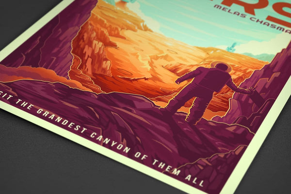 Space Tourism Mars Melas Chasma Posters by B Cubed Designs - Pixel Empire
