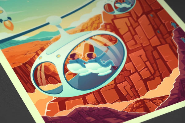 Space Tourism Mars Summit Olympus Posters by B Cubed Designs - Pixel Empire