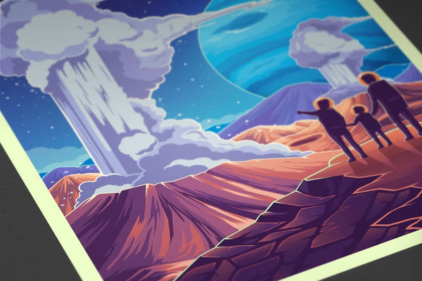 Space Tourism Neptune Triton Geysers Posters by B Cubed Designs - Pixel Empire